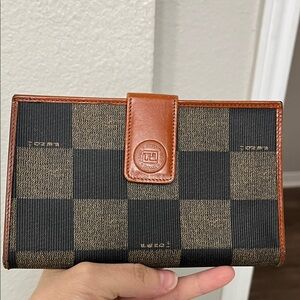Fendi Brown and Black Checkered Wallet